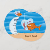 Fisch und Köder in Liebe Einladung (Vorne/Hinten)