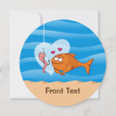 Fisch und Köder in Liebe Einladung (Vorderseite)