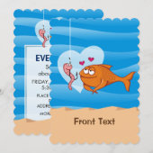 Fisch und Köder in Liebe Einladung (Vorne/Hinten)
