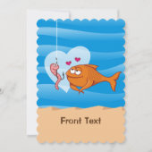 Fisch und Köder in Liebe Einladung (Vorderseite)