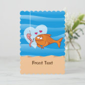 Fisch und Köder in Liebe Einladung (Stehend Vorderseite)