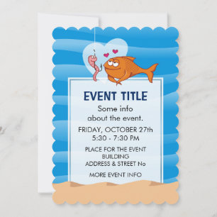 Fisch und Köder in Liebe Einladung