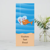 Fisch und Köder in Liebe Einladung (Stehend Vorderseite)