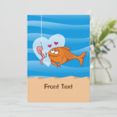Fisch und Köder in Liebe Einladung (Stehend Vorderseite)