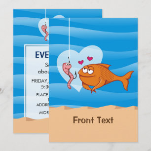 Fisch und Köder in Liebe Einladung