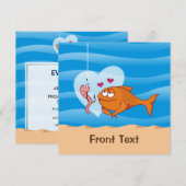 Fisch und Köder in Liebe Einladung (Vorne/Hinten)