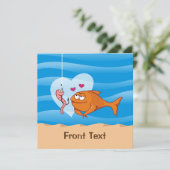 Fisch und Köder in Liebe Einladung (Stehend Vorderseite)