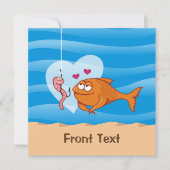 Fisch und Köder in Liebe Einladung (Vorderseite)