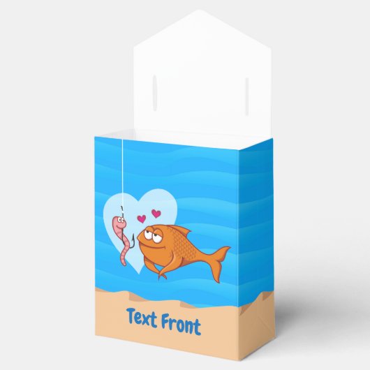 Fisch und Köder in Liebe Gefälligkeitsbox Geschenkschachtel (Geöffnet)