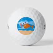 Fisch und Köder in Liebe Golfball (Vorderseite)
