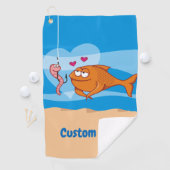 Fisch und Köder in Liebe Golfhandtuch (Insitu)