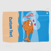 Fisch und Köder in Liebe Golfhandtuch (Horizontal)