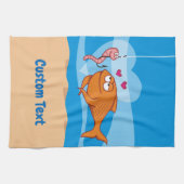Fisch und Köder in Liebe Handtuch (Horizontal)