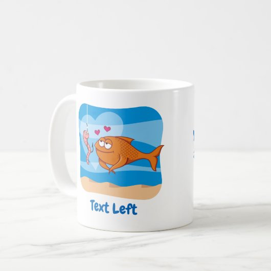 Fisch und Köder in Liebe Kaffeezubereitung Tasse (Vorderseite Links)