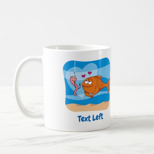Fisch und Köder in Liebe Kaffeezubereitung Tasse (Links)