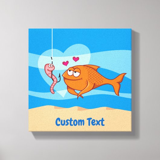 Fisch und Köder in Liebe, Leinwand (Vorderseite)