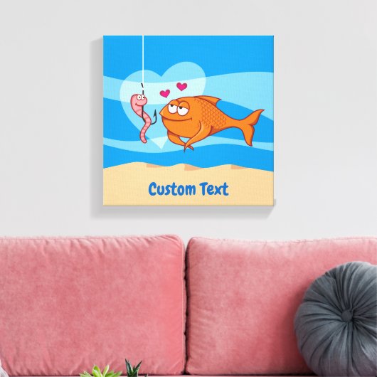 Fisch und Köder in Liebe, Leinwand (Insitu (Wohnzimmer))