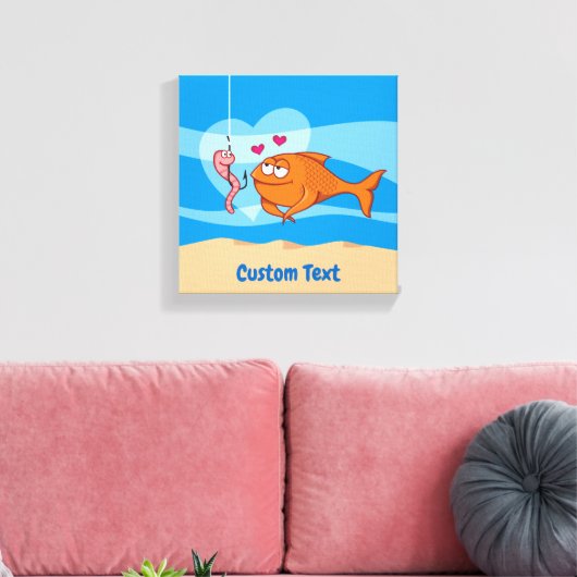 Fisch und Köder in Liebe, Leinwand (Insitu (Wohnzimmer))