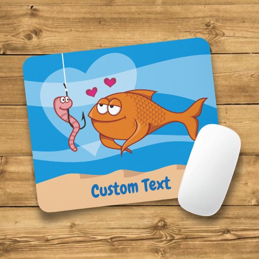 Fisch und Köder in Liebe Maus Pad Mousepad