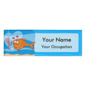 Fisch und Köder in Liebe Namenschild (Vorderseite)