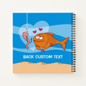 Fisch und Köder in Liebe Notizblock (Rückseite)