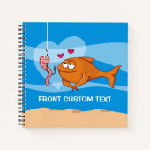 Fisch und Köder in Liebe Notizblock (Vorderseite)