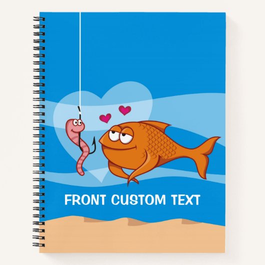 Fisch und Köder in Liebe Notizblock (Vorderseite)