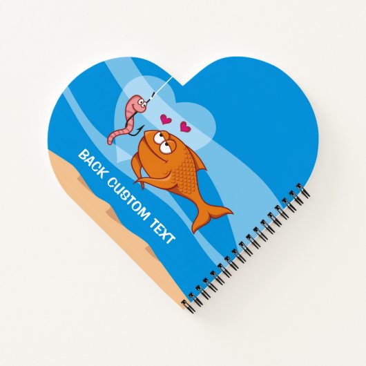 Fisch und Köder in Liebe Notizbuch (Rückseite)