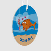 Fisch und Köder in Liebe Ornament (Vorderseite)