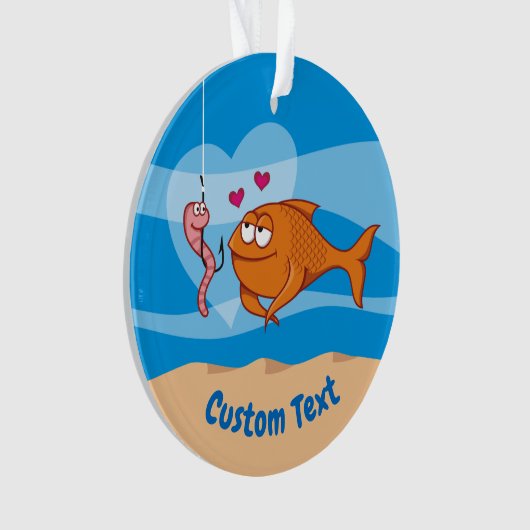 Fisch und Köder in Liebe Ornament (Vorderseite)
