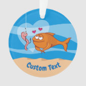 Fisch und Köder in Liebe Ornament (Vorderseite)
