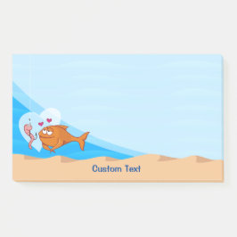 Fisch und Köder in Liebe Post-it Klebezettel