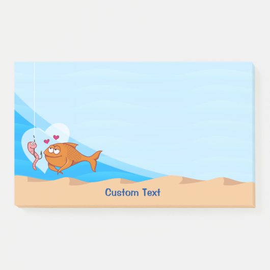 Fisch und Köder in Liebe Post-it Klebezettel (Vorderseite)