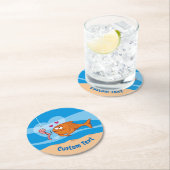 Fisch und Köder in Liebe Rundpapier Untersetzer (Vor Ort)