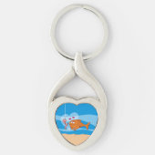 Fisch und Köder in Liebe Schlüsselanhänger (Vorderseite)