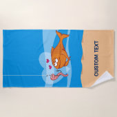 Fisch und Köder in Liebe Strandtuch (Vorderseite)