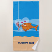 Fisch und Köder in Liebe Strandtuch (Vorderseite)