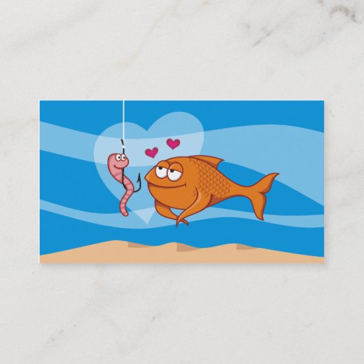Fisch und Köder in Liebe Visitenkarte (Rückseite)