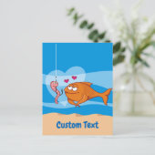 Fisch und Köder in Liebes-Postkarte Postkarte (Stehend Vorderseite)