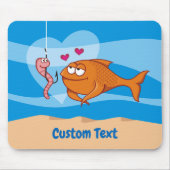 Fisch und Köder in Love-Mauspad Mousepad (Vorne)