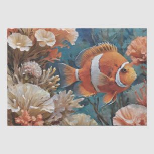 Fisch- und Korallen-Acrylgemälde Seidenpapier