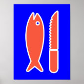 Fisch und Messer Poster (Vorne)