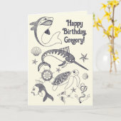 Fisch und Nautischer Tattoos Karte (Gelbe Blume)