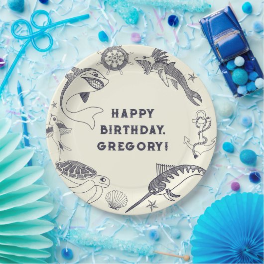 Fisch und nautisches Party Pappteller (Party)