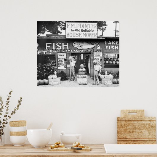 Fisch und Obst: 1936 Poster (Küche)