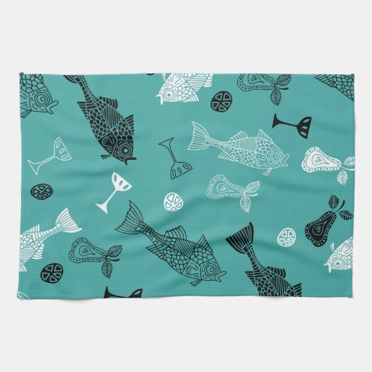 Fisch und Obst Geschirrtuch (Horizontal)