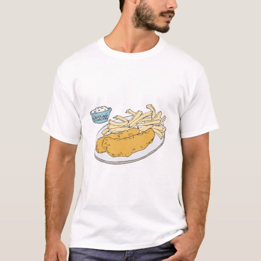 Fisch und Pommes frites T-Shirt (Vorderseite)