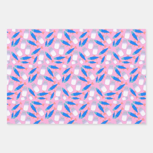 Fisch und Salz Geschenkpapier Set (Vorderseite)