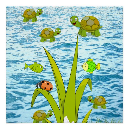 Fisch und Schildkröten Poster Beach House Plakate (Vorderseite)