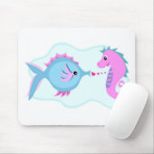 Fisch-und Seepferd-Liebe-Verbindung Mousepad (Mit Mouse)